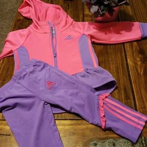 12 Month Pink/Purple Adidas Sweatsuit